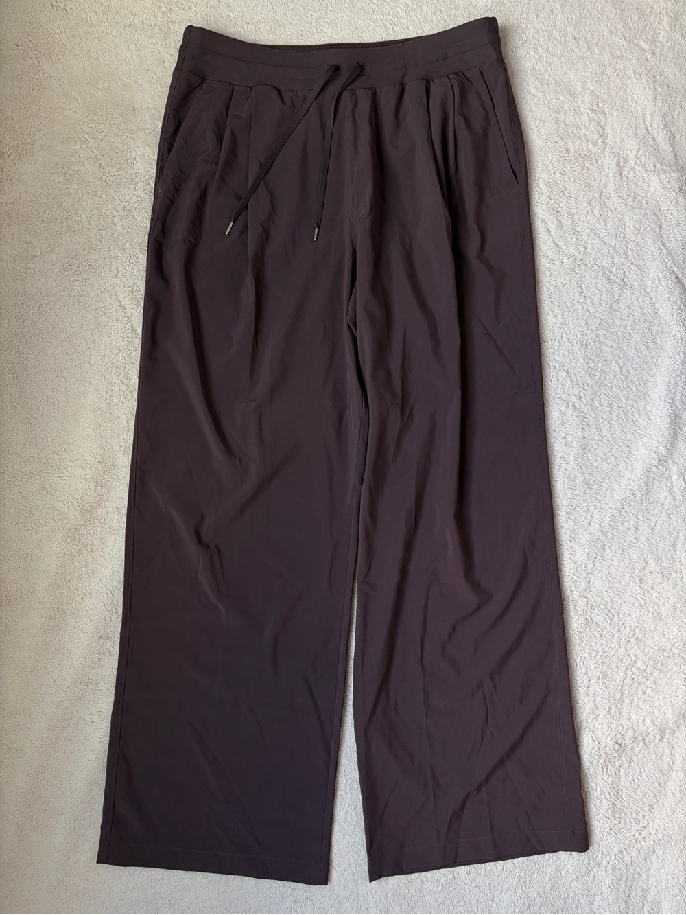 Calia Wide-Leg Elastic with Drawstring Pants - Dark Brown Women Size Large